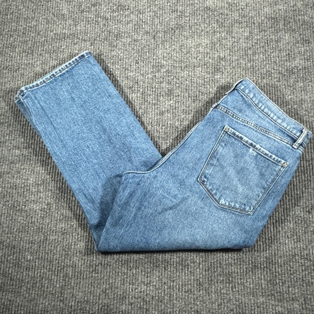 a.n.a. Highest Rise Straight Jeans Womens 16 Blue Distressed High Waist Denim